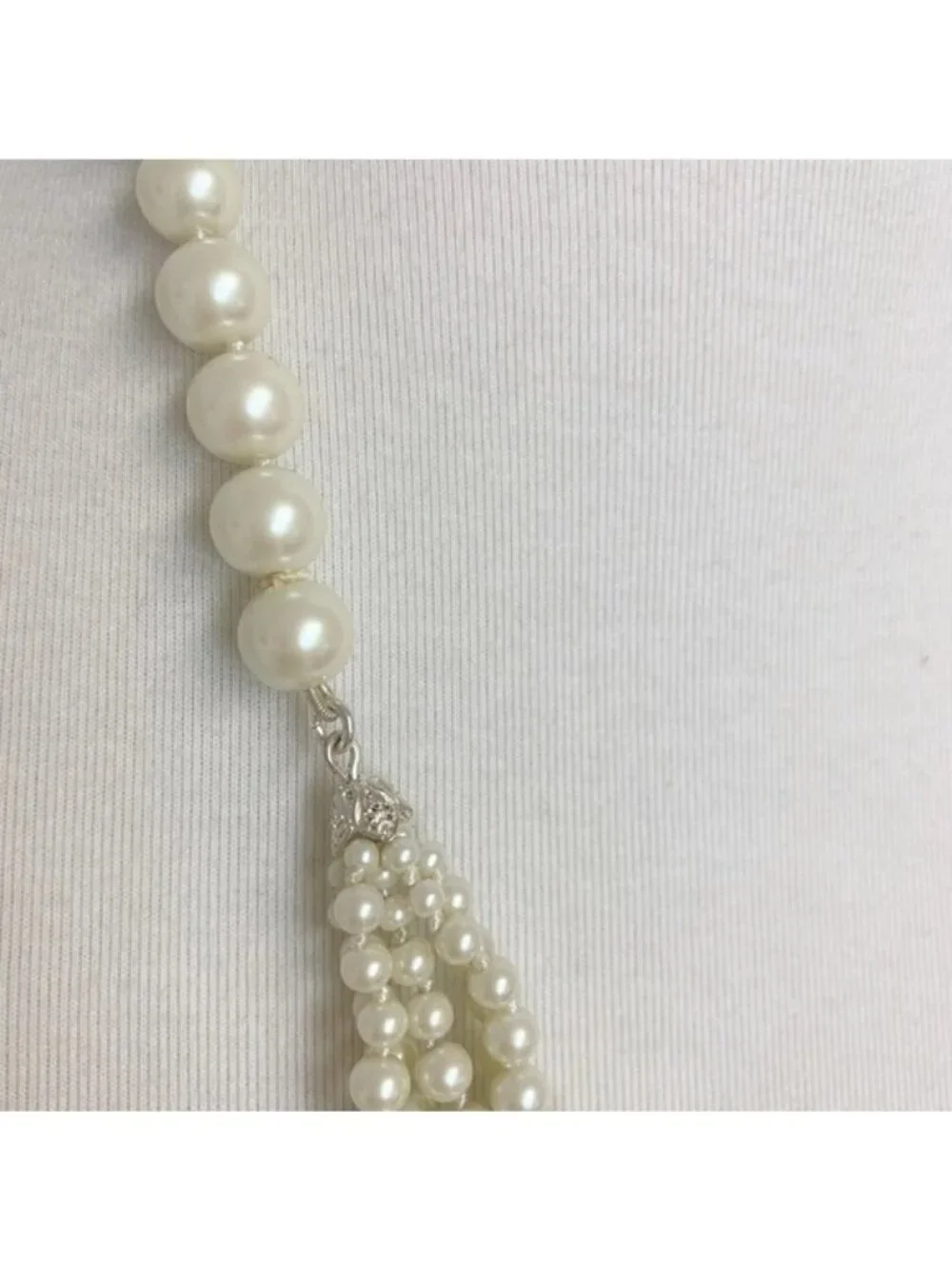 CAROLEE Faux Pearl chunky multi layer Necklace NWT